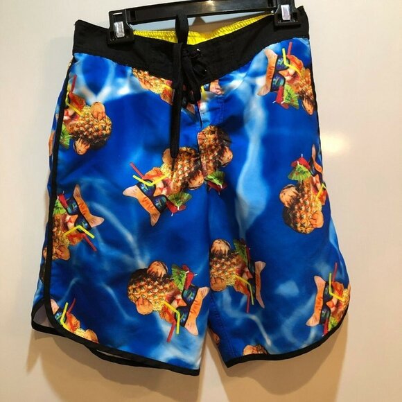 Bioworld Cat Pineapple Drawstring Board Shorts - Picture 7 of 10